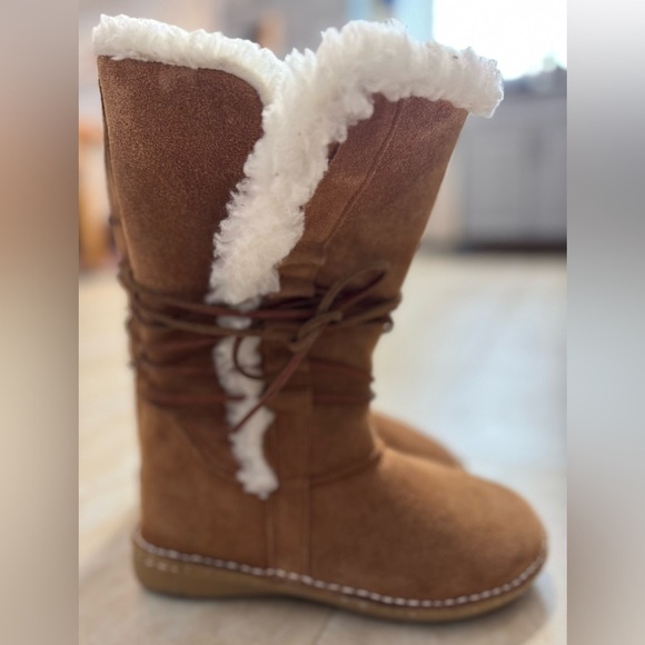 TAXI brown suede Sherpa lined boots with laces (EU 38) - Picture 3 of 9